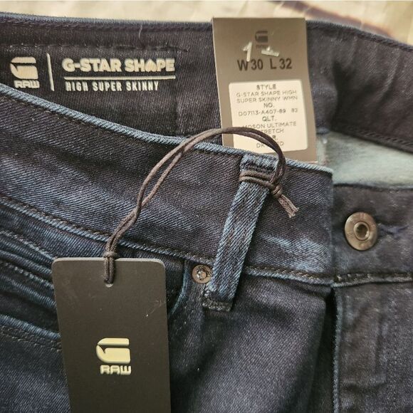 G-Star Shape High Super Skinny Jeans Size 30 NWT - Picture 7 of 8